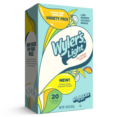 Wyler's Light Viral Vibes Powdered Drink Mix Variety Pack, Wyler's TikTok Classic Drink Mixes, Lime Powdered Drink Mix, coconut Powdered Drink Mix, Mango Powdered Drink Mix, Banana Powdered Drink Mix Variety Pack