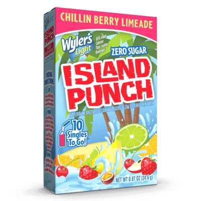 Island Punch Chillin Berry Limeade Drink Mix 10 ct, Wyler's Light Island Punch Chillin Berry, Chillin Berry Drink Mix, Island Punch Drink Mix, Island Punch Flavored Water, Island Punch Singles to Go drink mix