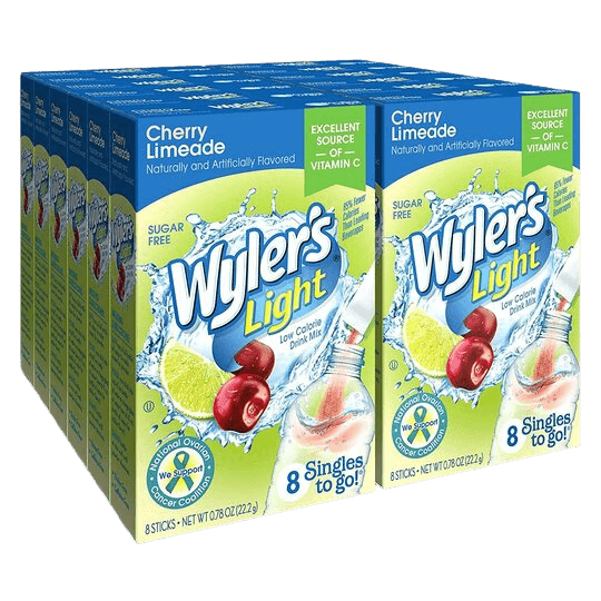 Wylers Light Cherry Limeade Singles to go 12 Count, bulk Cherry Limeade, wholesale cherry limeade 