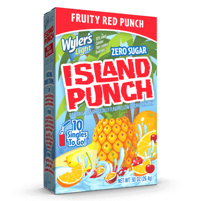 Wylers Light Island Punch Fruity Red Punch Singles to Go drink Mix, Fruity red punch, red punch, red punch drink mix, where to buy red punch