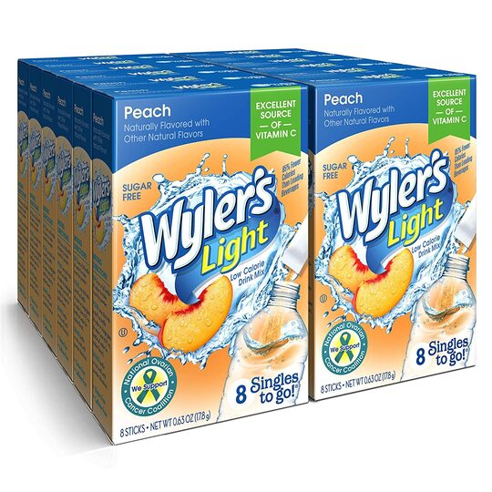 Wylers Light Peach Drink Mix Case of 12, Peach drink mix bulk, bulk peach drink mix, wholesale peach drink mix, peach drink mix wholesale, buy peach drink mix in bulk