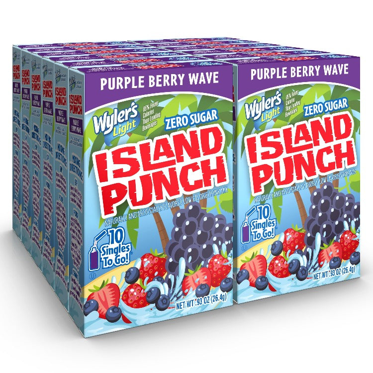 Purple Berry, Purple Berry Wave, Wylers Light Island Punch Purple Berry Wave 12 count