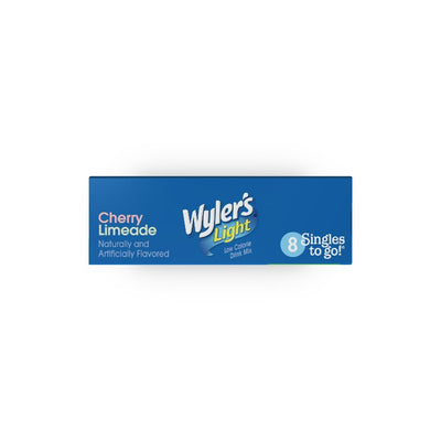 Wylers Cherry Limeade, Cherry Limeade Singles to Go, Limeade Singles to go, Wylers Light Cherry Limeade back of box