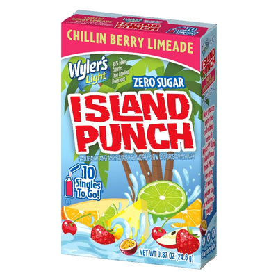 Island Punch Chillin Berry Limeade SIngles to Go Drink Mix, Limeade drink mix, limeade powdered drink mix