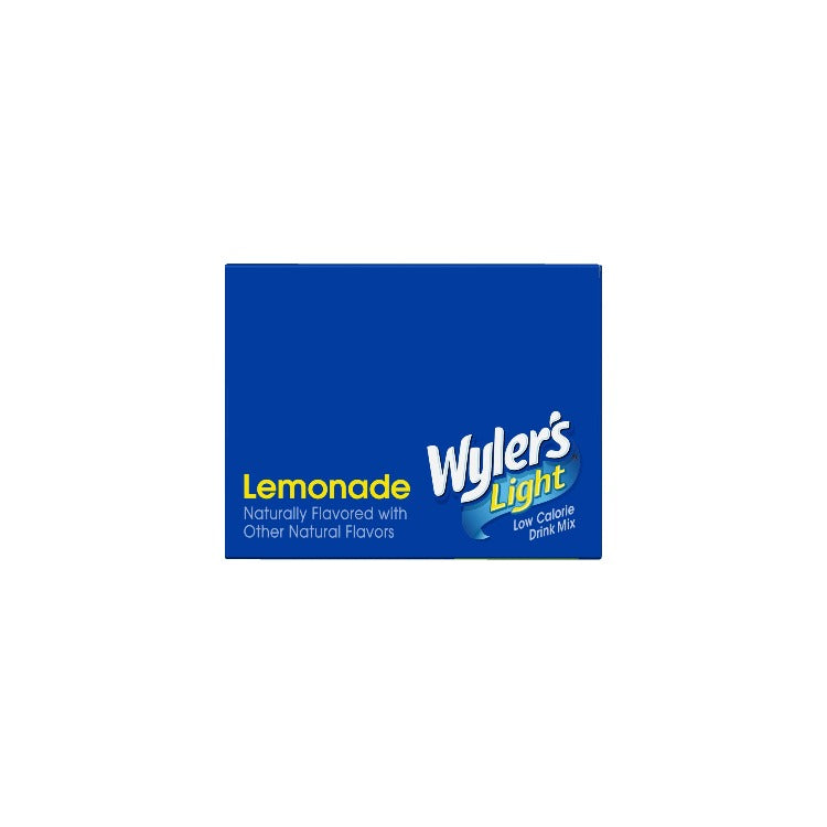Wylers Lemonade Pitcher Pack Top of Box, Lemonade flavored packets for pitchers