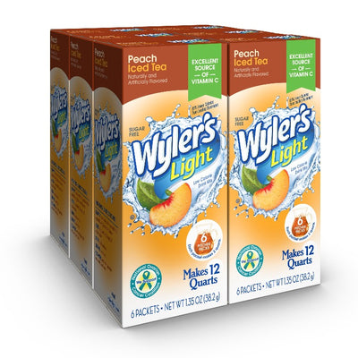 Wylers Light Peach Iced Tea Pitcher Pack Cartons 6 count, Peach Tea Cartons, Peach Tea Pitcher Cartons