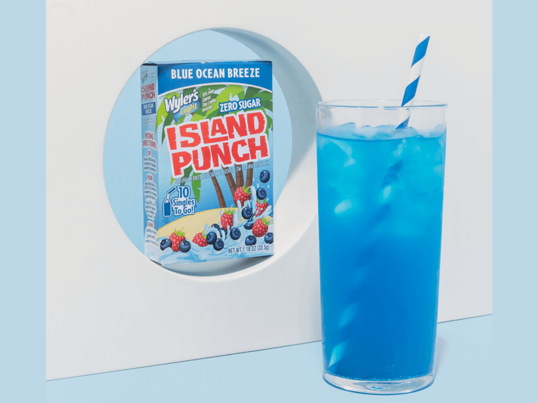 Island Punch Blue Ocean Breeze, Water Drink Mix Packet, Blue Ocean Breeze sugar free powdered drink mix, Blue Ocean Breeze drink mix packets
