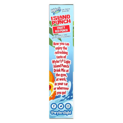 Enjoy the refreshing taste of Wyler's Island Punch Fruity Red Punch zero sugar drink mix, sugar free punch, Island Punch, red punch drink mix, fruit punch drink mix, sugar free fruit punch, zero sugar fruit punch
