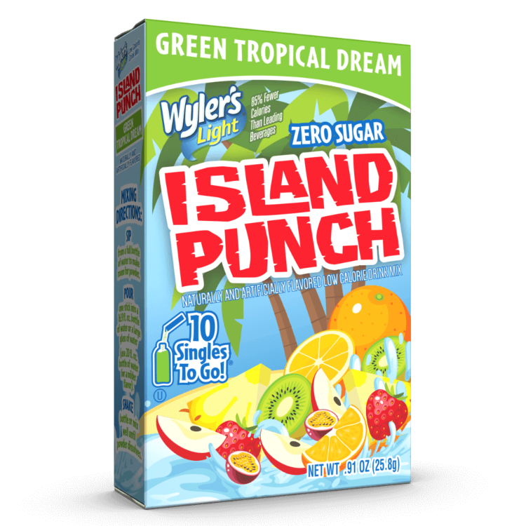 Island Punch Green Tropical Dream Zero-Sugar Singles To Go Drink