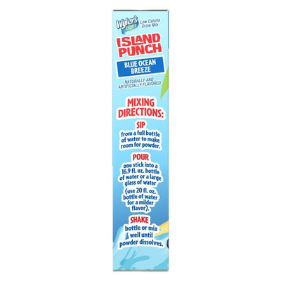 Island Punch Blue Ocean Breeze Drink Mix Packet Mixing instructions, Wyler's Light Island Punch Blue Ocean Breeze Left