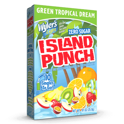 Island Punch Green Tropical Dream Drink Mix 10CT, Island Punch Tropical Drink Mix, Tropical drink Mix, Island Punch drink Mix, Island Punch Singles to go, Tropical dream drink mix, tropical water flavoring, tropical water enhancer, tropical water flavoring, green drink mix, Tropical Dream island punch