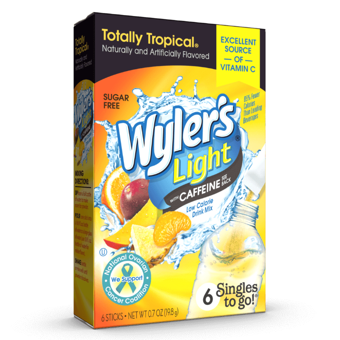 Wyler's Light Totally Tropical With Caffeine Singles to Go Drink Mix, tropical punch, tropical punch with caffeine, tropical drink mix, tropical drink mix with caffeine