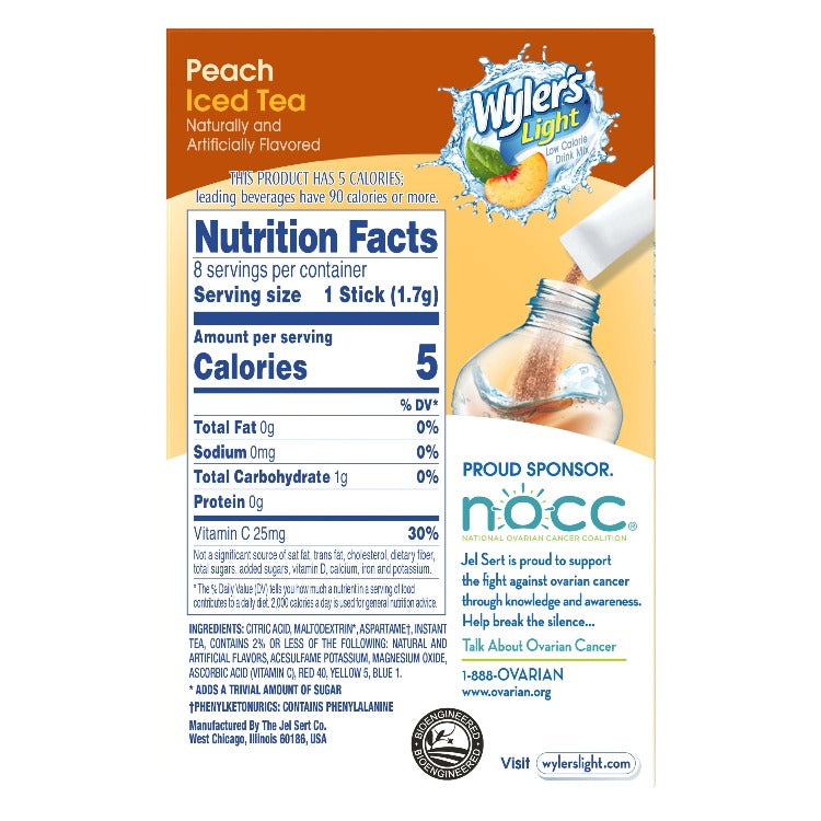peach Iced Tea Singles to Go nutrition information