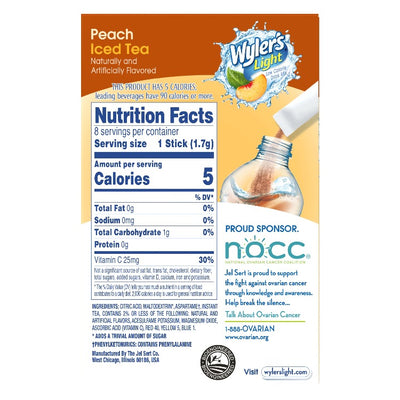 Wyler's Light Peach Iced Tea Nutritional Information, Peach Iced Tea Nutritional Information, Wylers peach iced tea nutritional facts