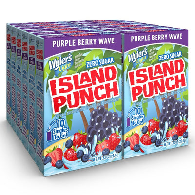 Purple Berry, Purple Berry Wave, Wyler's Light Island Punch Purple Berry Wave 12 count