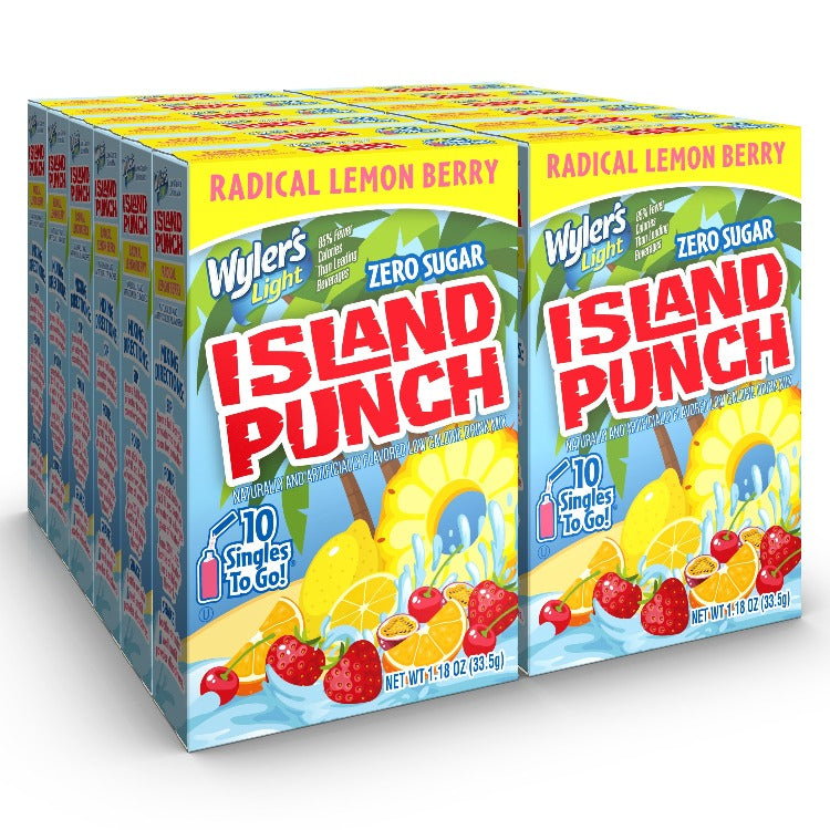 Wyler's Light Island Punch Zero Sugar Radical Lemon Berry Singles to Go Drink Mix Case of 12, Island Punch Radical Lemon Berry in bulk, buy radical lemon berry, order radical lemon berry, shop fo radical lemon berry, shop for Island Punch