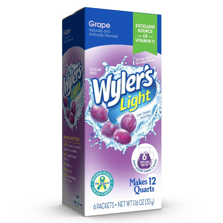 Wyler's Light Grape Low Calorie Drink Mix Cannisters, Wylers Light Grape Mix, Wylers Light Grape Drink, Grape Drink, Grape Powdered drink mix, Grape powdered drink mix in bulk