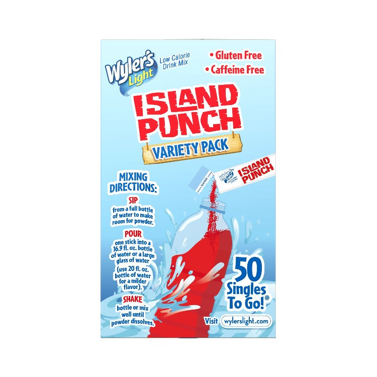 Island Punch nutritional facts, Island Punch nutritional information, Island Punch Variety Pack back of box, Island Punch 40 count variety pack back of box, Island Punch low calorie drink mix, Island Punch drink mix flavor variety pack